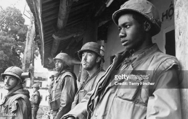 American Marines at the Forward Command Post in Hue city