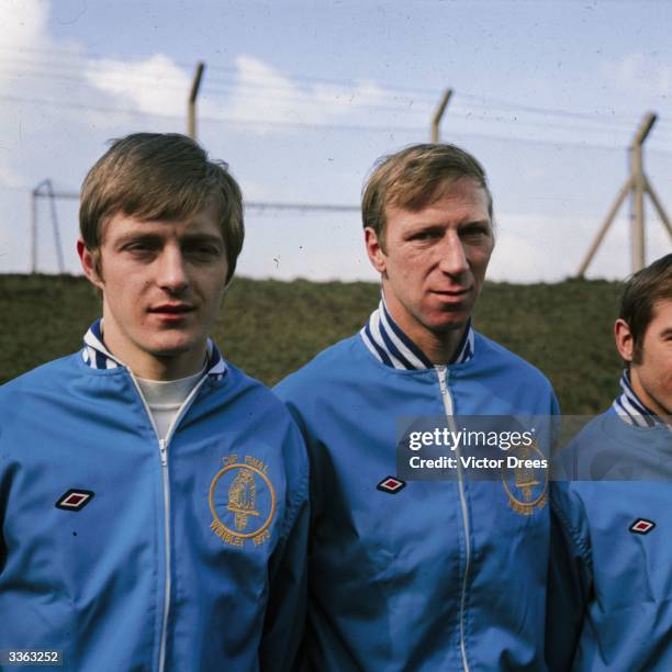 Allan Clarke and Jack Charlton in the Leeds United team line-up.