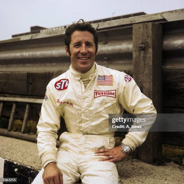 American racing driver Mario Andretti at Brands Hatch for the 1970 British Grand Prix.