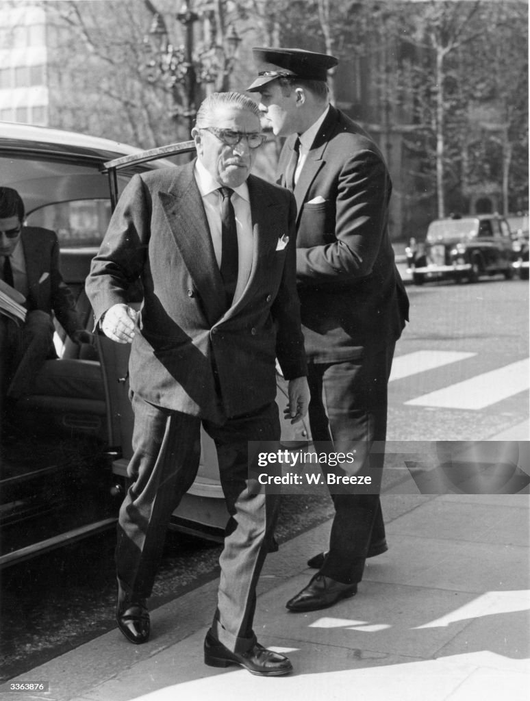 Turkish-born Greek ship-owner Aristotle Onassis in London ...