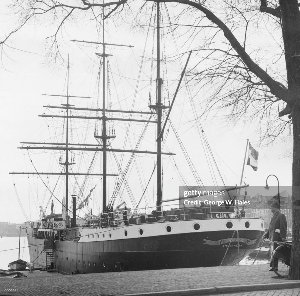 The Dutch training ship 'Pollux', at berth in Amsterdam. News Photo ...