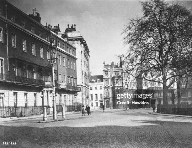 Berkeley Square, central London on a quiet spring morning.