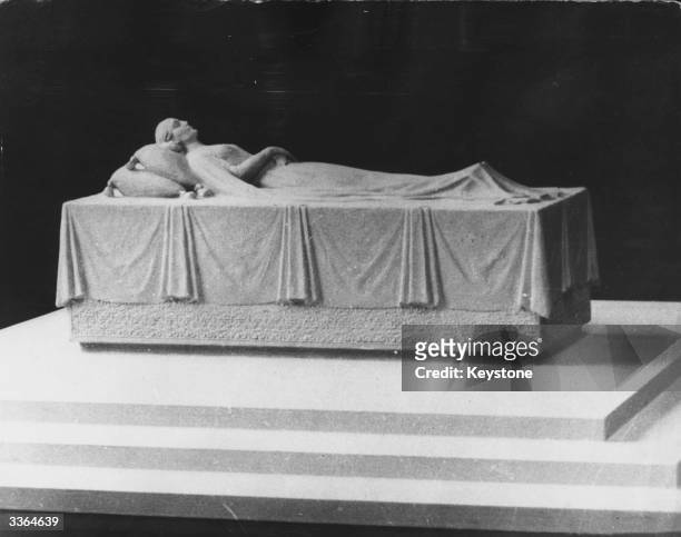 The model of the tomb of Eva Peron , late wife of Argentine president Juan Peron, which is to be constructed in silver and placed inside a huge...