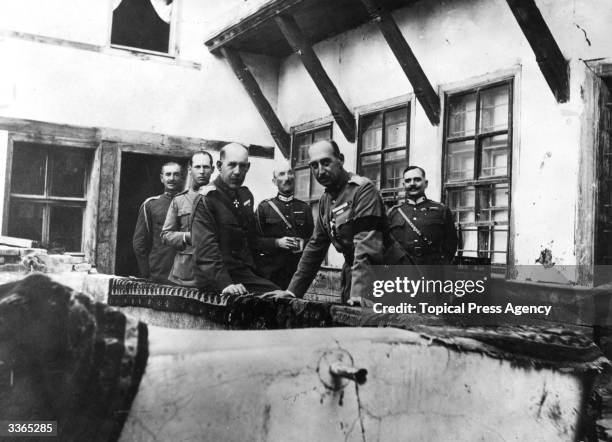 King Constantine I, Georgios II and P Nicolas at Eskisehir during the war between Greeks and Turks of 1919-1922.