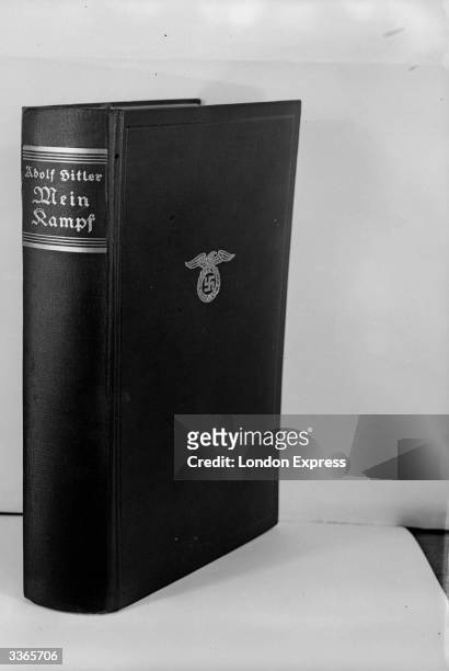 Bound copy of 'Mein Kampf', written by the German political leader and dictator Adolf Hitler .