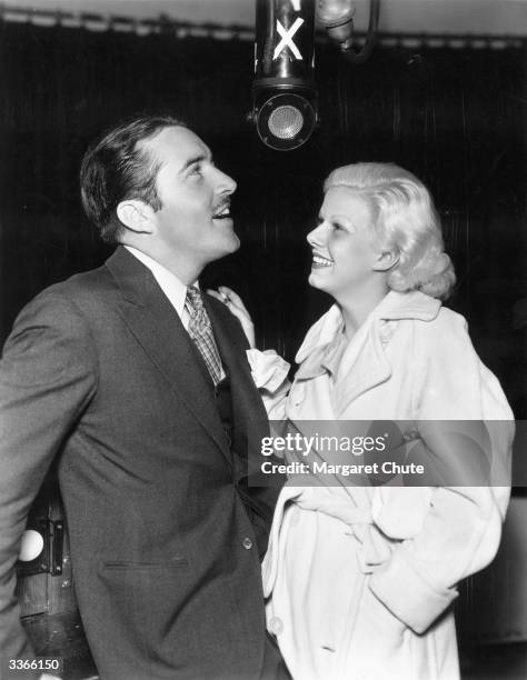 Jean Harlow and John Boles in Argentina on a publicity tour.