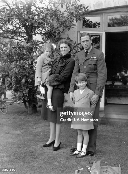 Duke and Duchess of Kent, Princess Marina of Greece and Denmark and George Edward Alexander Edmund with their children Prince Edward George Nicholas...