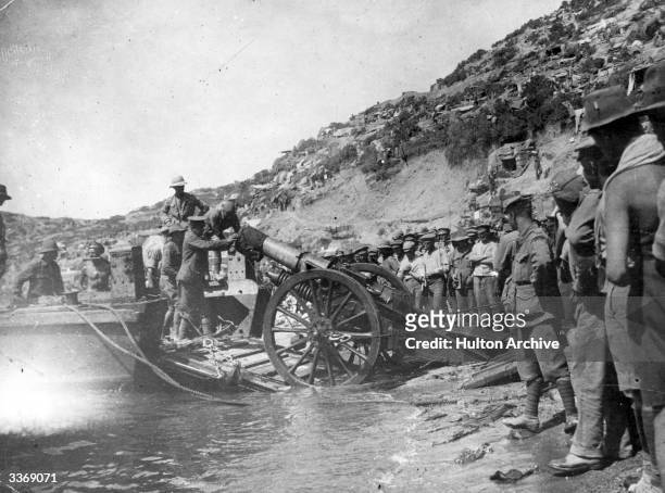 Troops landing at Anzac Cove in the Dardanelles during the Gallipoli campaign of the First World War.