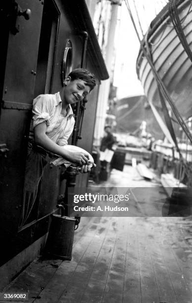 Stanley Pritchard, the galley boy on the sailing ship, the Joseph Conrad at Ipswich.