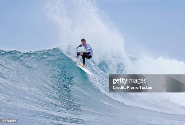 Andy Irons of Hawaii in action during the Rip Curl Pro at Bells Beach April 15, 2004 in Torquay, Australia. The Rip Curl Pro is round two of twelve...