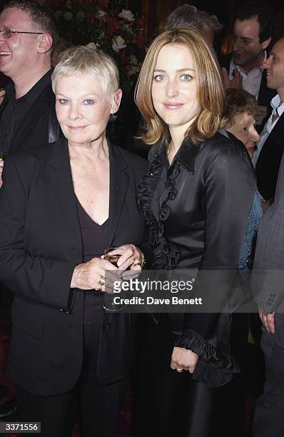 Actresses, Dame Judi Dench and Gillian Anderson at the UK Neurofibromatosis Association 20th Anniversary Gala Concert, held at the Theatre Royal on...