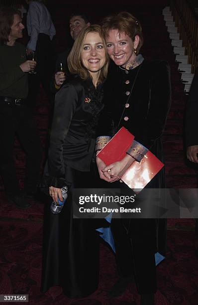 Actresses, Serena Gordon and Gillian Anderson at the UK Neurofibromatosis Association 20th Anniversary Gala Concert, held at the Theatre Royal on...