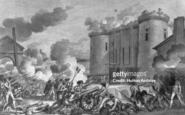 Capture of the Bastille on the 14th July 1789 by a mob with the help of royal troops.