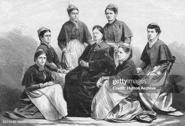 Mrs Deebles, a member of the Army nursing service, and her assistants, 1879. The group were posted to Natal shortly before the outbreak of the First...