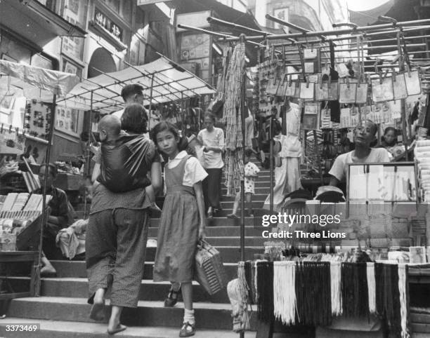 Street traders in Hong Kong.