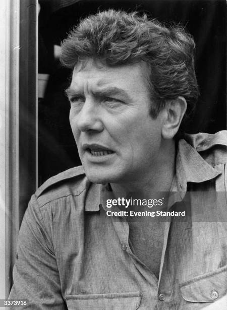 British actor Albert Finney during the production of 'Loophole'.