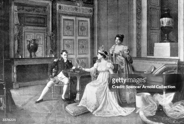 Corsican born soldier and Emperor of France, Napoleon Bonaparte and his wife Josephine De Beauharnais .