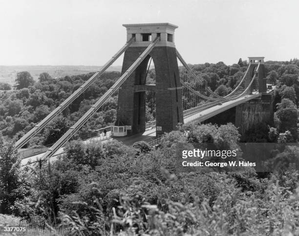 The Clifton suspension bridge which spans the river Avon near Bristol. Designed by Isambard Kingdom Brunel it was completed in 1864 a few years after...