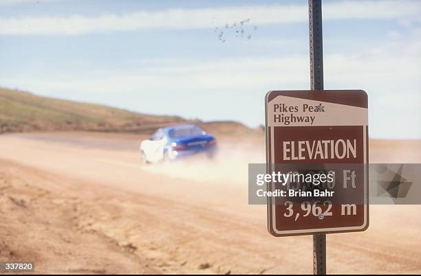 General view of the action during the Pikes Peak International Hill Climb at Pikes Peak Highway in Colorado Springs, Colorado. Mandatory Credit:...