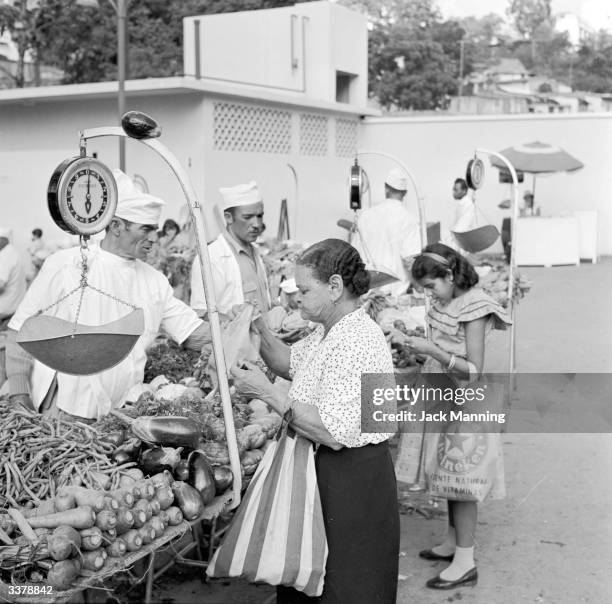 Food stall on an open-air market in Caracas, Venezuela.