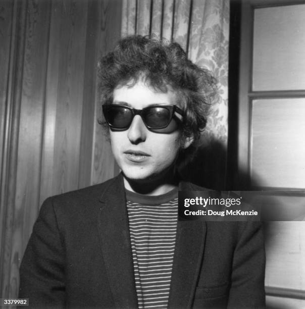 American electric folk hero Bob Dylan looking shady in London.