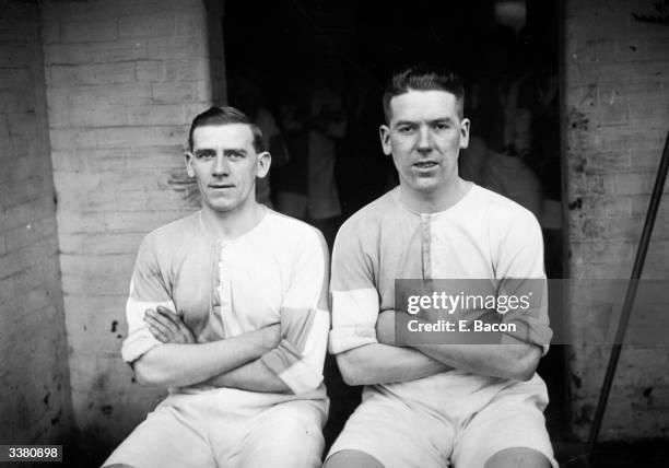 Blackburn Rovers Football Club players T McLean and T Mitchell.