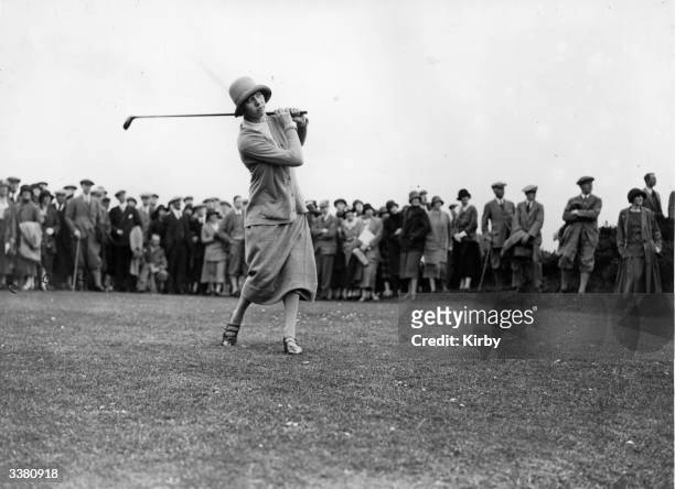British golfer Joyce Wethered in action during the British Women's Golf Championship at Troon.