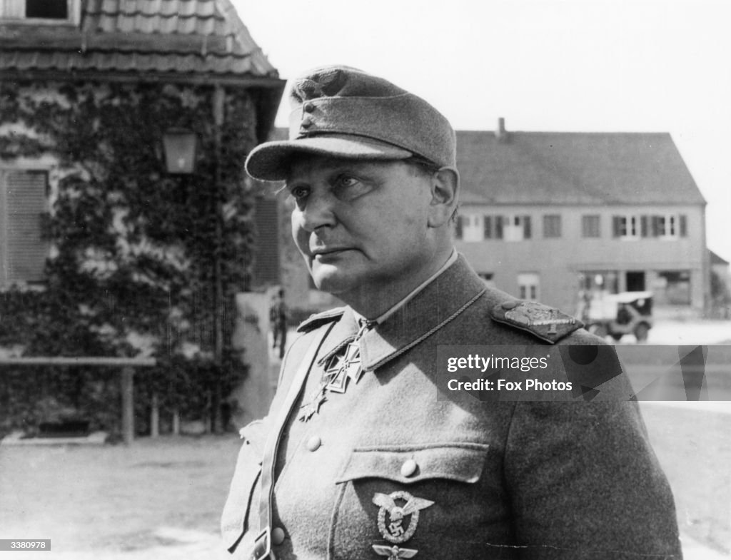 Goering Body Nazi leader Hermann Goering arriving at a detention camp in Augsburg ...