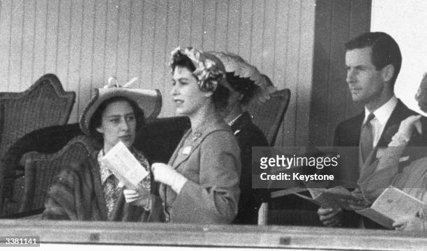 Princess Margaret , Princess Elizabeth and Group Captain Peter Townsend in the Royal Box at Ascot. In 1955 Princess Margaret was refused permission...