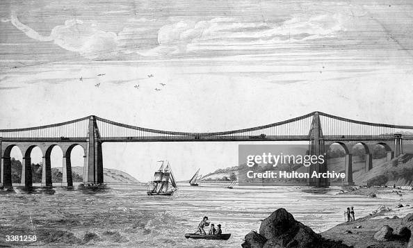 The first major suspension bridge in the world, built in 1819-1826 by ...