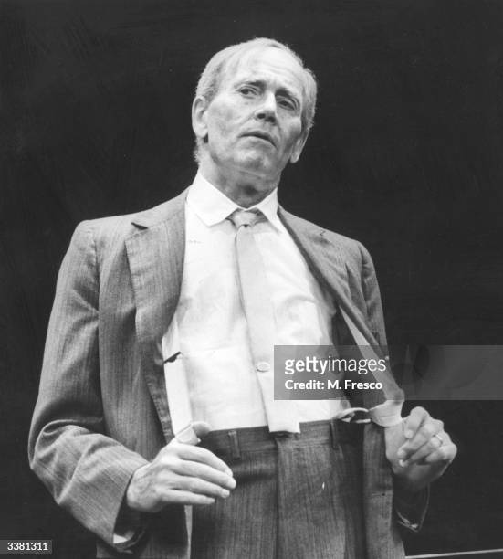 American actor Henry Fonda rehearsing at the Piccadilly Theatre in London for his one man play about the famous trial lawyer Clarence Darrow. Darrow...