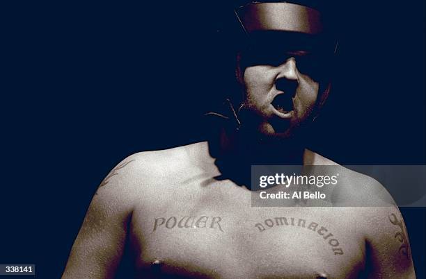 General view of a competitor in action during the Toughman Contest in Kalamazoo, Michigan. Mandatory Credit: Al Bello /Allsport