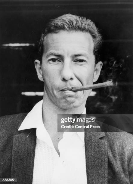 British jockey Lester Piggott smoking a cigar in Melbourne, Australia.