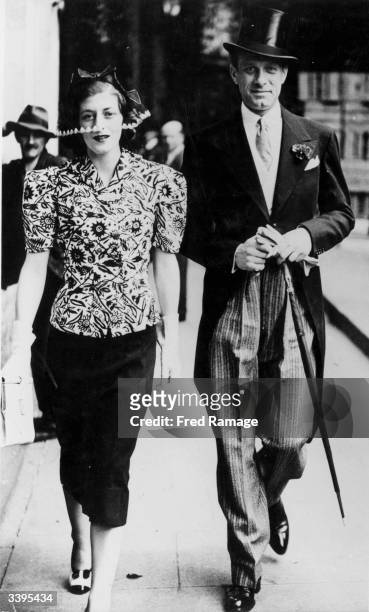 Broadcaster and comedian Mr Vic Oliver with his wife Sarah Churchill.