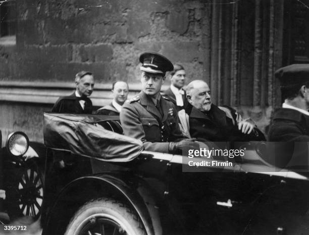 The Prince of Wales on his way to unveil a monument at Magdalen College, Oxford. Edward Albert Windsor , became King Edward VIII, abdicating the...