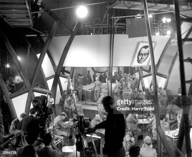 Filming the State Controlled Restaurant for a film adaptation of George Orwell's novel, '1984'. The film was directed by Michael Anderson for...