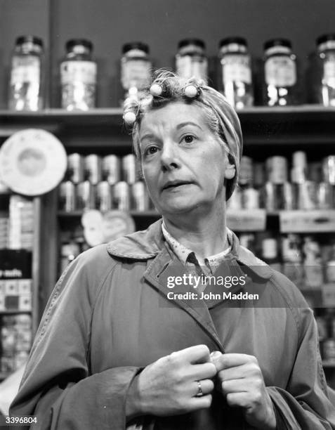 Actress Jean Alexander as Hilda Ogden in the television soap opera 'Coronation Street'.