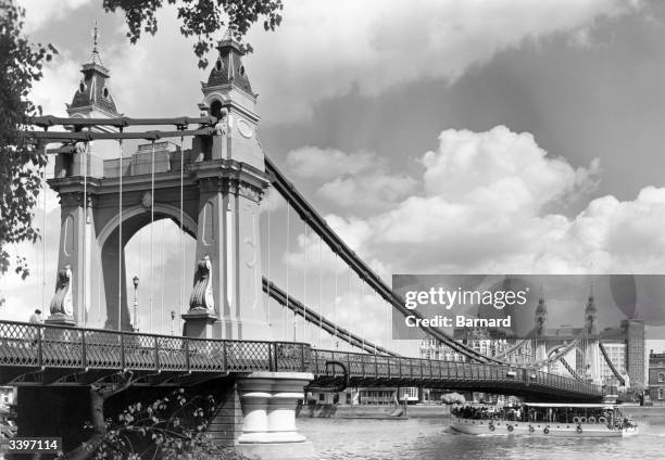 Hammersmith Bridge in London.