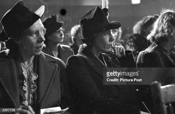 Women war workers listen to an address by Ernest Bevin. Original Publication: Picture Post - 1565 - Bevin Talks To Women Workers - pub. 1943