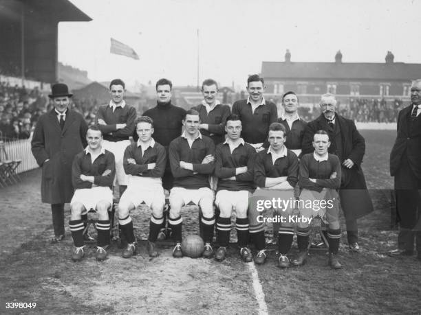 The Scottish Amateur Football Team at Leicester City's Filbert Street ground for a game against England. Original Publication: From left to right R...