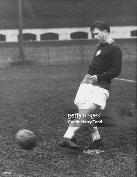Ferenc Puskas, captain of the 'Magic Magyars' Hungarian national team which dominated European football in the early 1950s, 23rd November 1953. He is...
