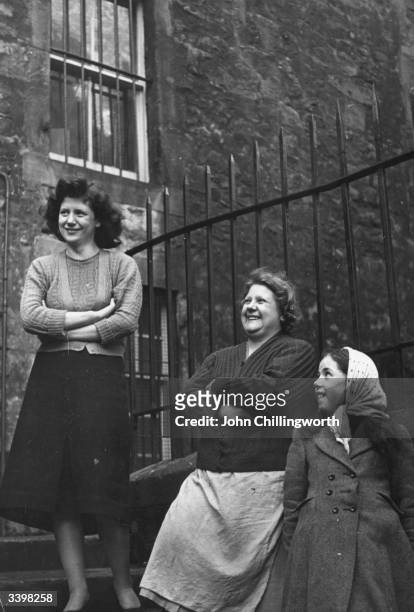 Group of women from the Central Division of Edinburgh, whose votes are being canvassed in the General Election. There is evidence of Iron Age...
