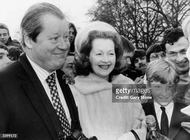 The 8th Earl Spencer with his wife Raine, formerly Lady Lewisham, and his son Charles, Viscount Althorp on a visit to Buckingham Palace. Raine...