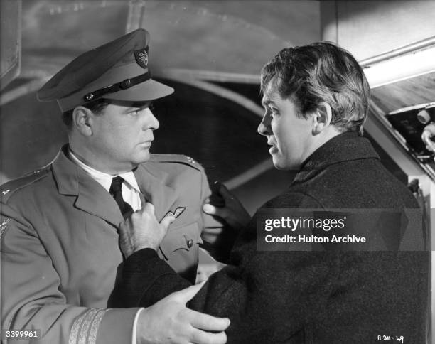 James Stewart stars with Niall MacGinnis in the film 'No Highway', adapted from the Nevil Shute novel. Released in the US as 'No Highway In The Sky',...