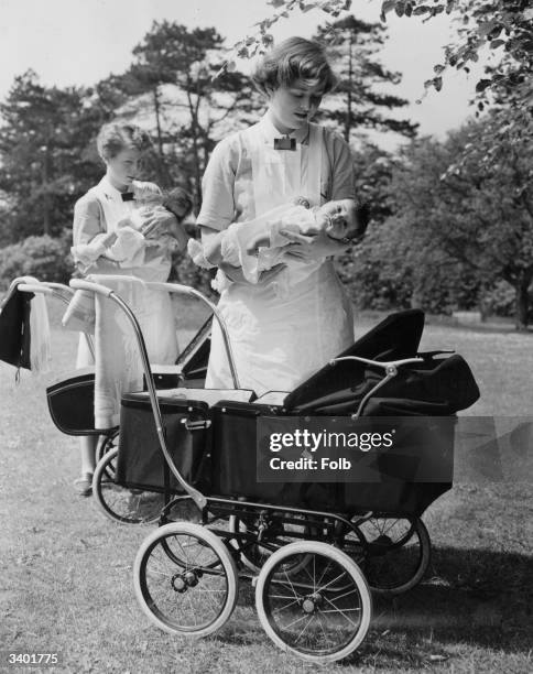 Judy Ray, a trainee nanny at the Norland Nursery Training College at Chislehurst in Kent.