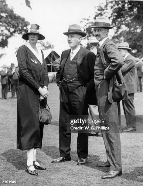 Ladies Day at a Canterbury, Kent cricket match. On the left Captain and Mrs Hardy and Mr Charles Hardy.
