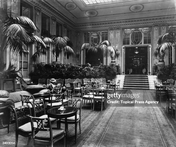 The lounge at the Carlton Hotel, London.