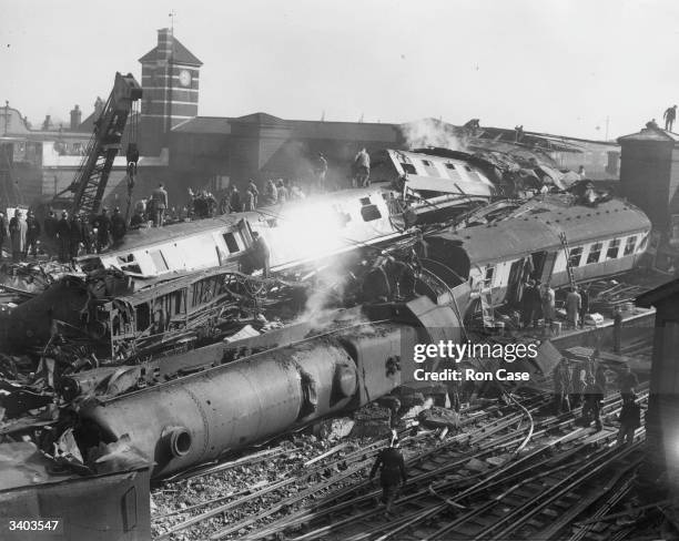 The aftermath of a triple train crash at Harrow and Wealdstone station. It is feared that the death toll could reach over 100 people.