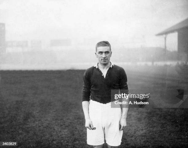 Alec Massie, right half and captain of Heart of Midlothian FC. Hearts' official name comes from a dance hall on the Canongate in the Old Town area of...