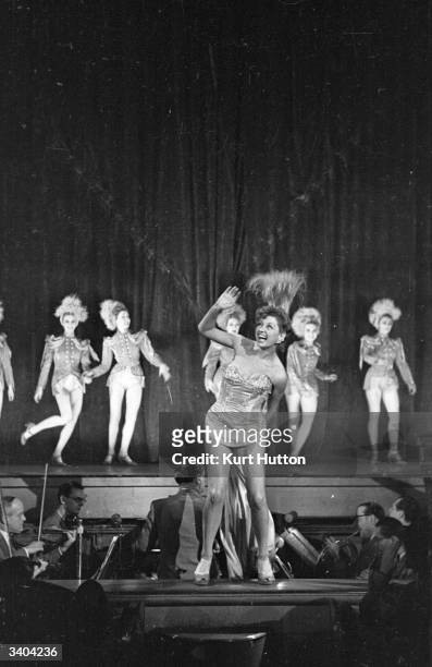 Nita Raya, the leading dancer with the Folies Bergere in Paris. Original Publication: Picture Post - 4734 - Folies Bergere As Paris Sees Them - pub....